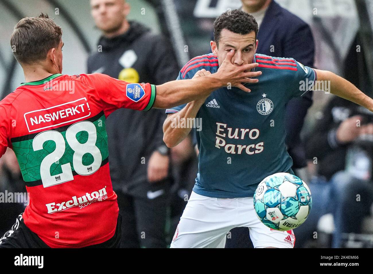 Van Rooij Nijmegen - Bart van Rooij of NEC Nijmegen, Oussama Idrissi of Feyenoord ...