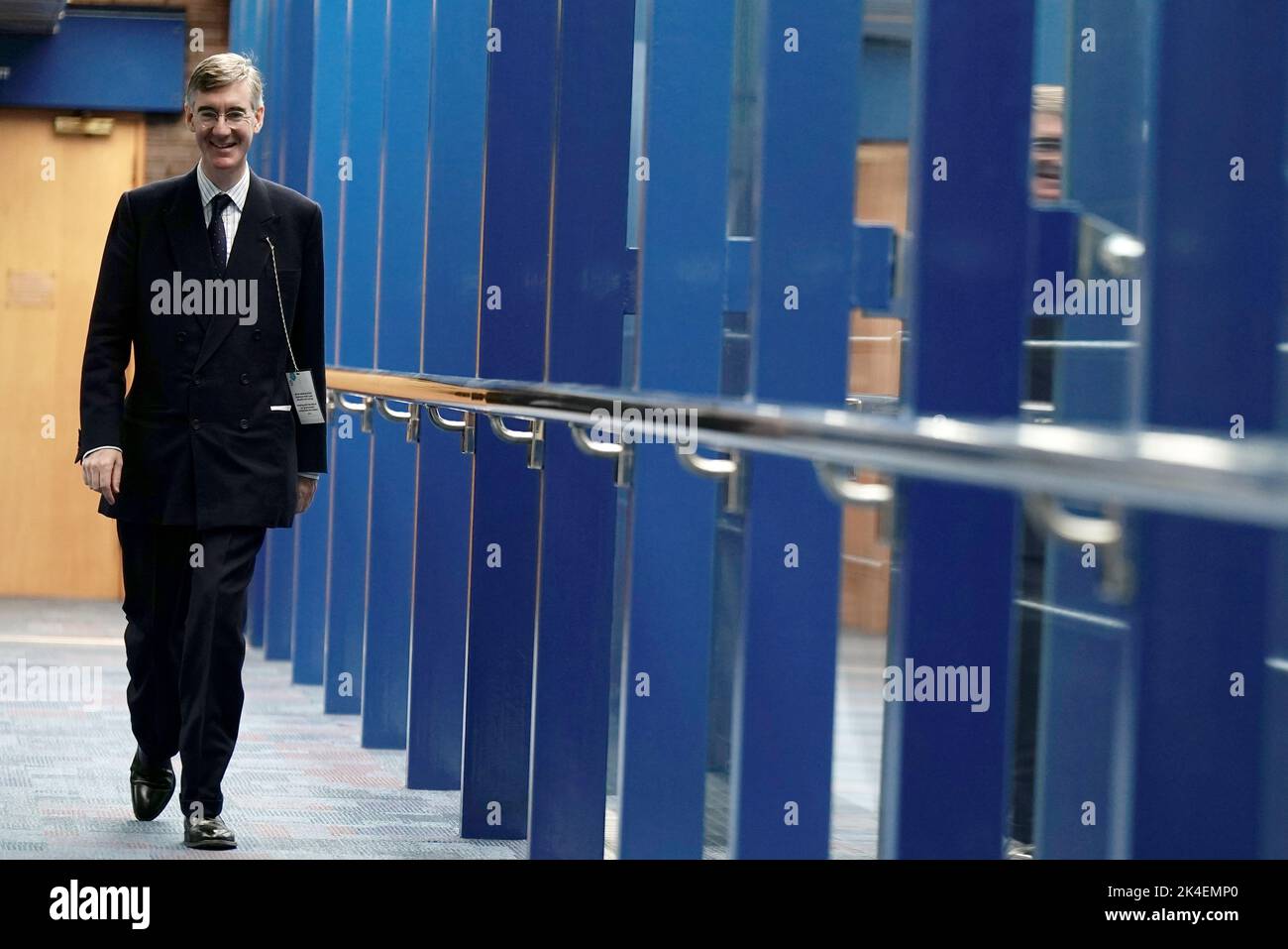 Business Secretary Jacob Rees-Mogg arrives at the Conservative Party annual conference at the International Convention Centre in Birmingham. Picture date: Sunday October 2, 2022. Stock Photo