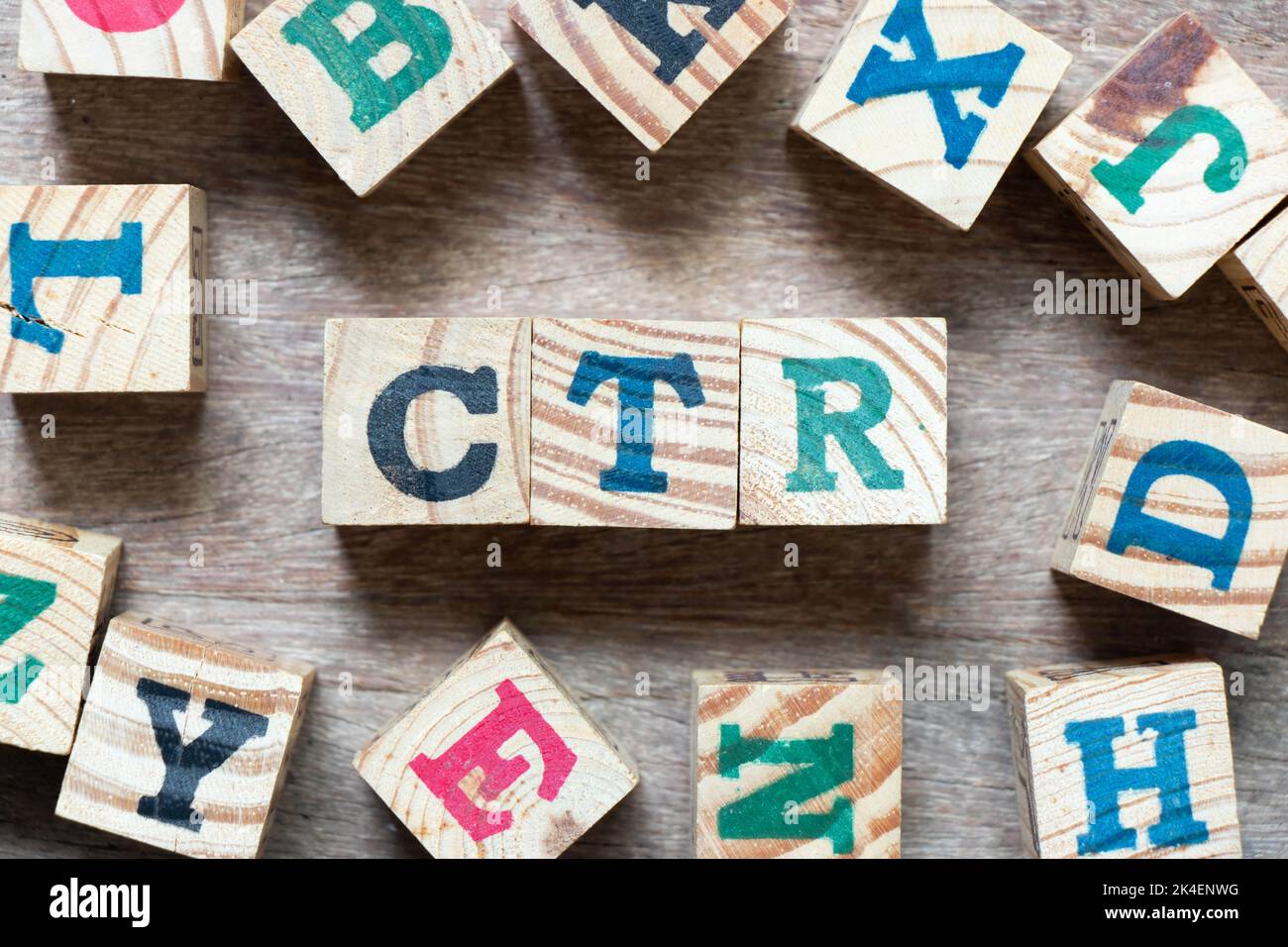 Alphabet letter block in word CTR (Abbreviation of Click trough rate ...