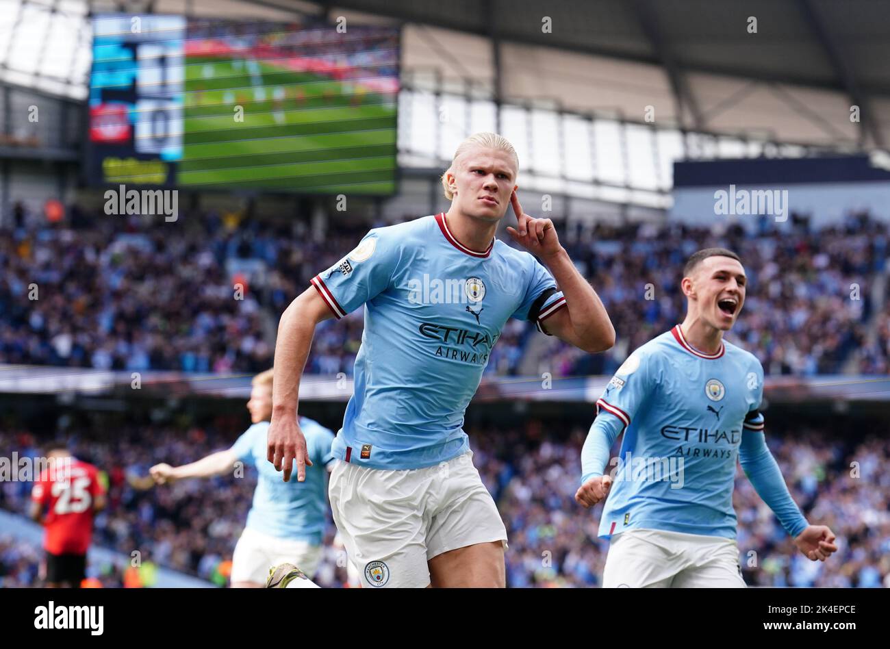 Manchester City's Erling Haaland Celebrates Scoring Their Side's Second ...