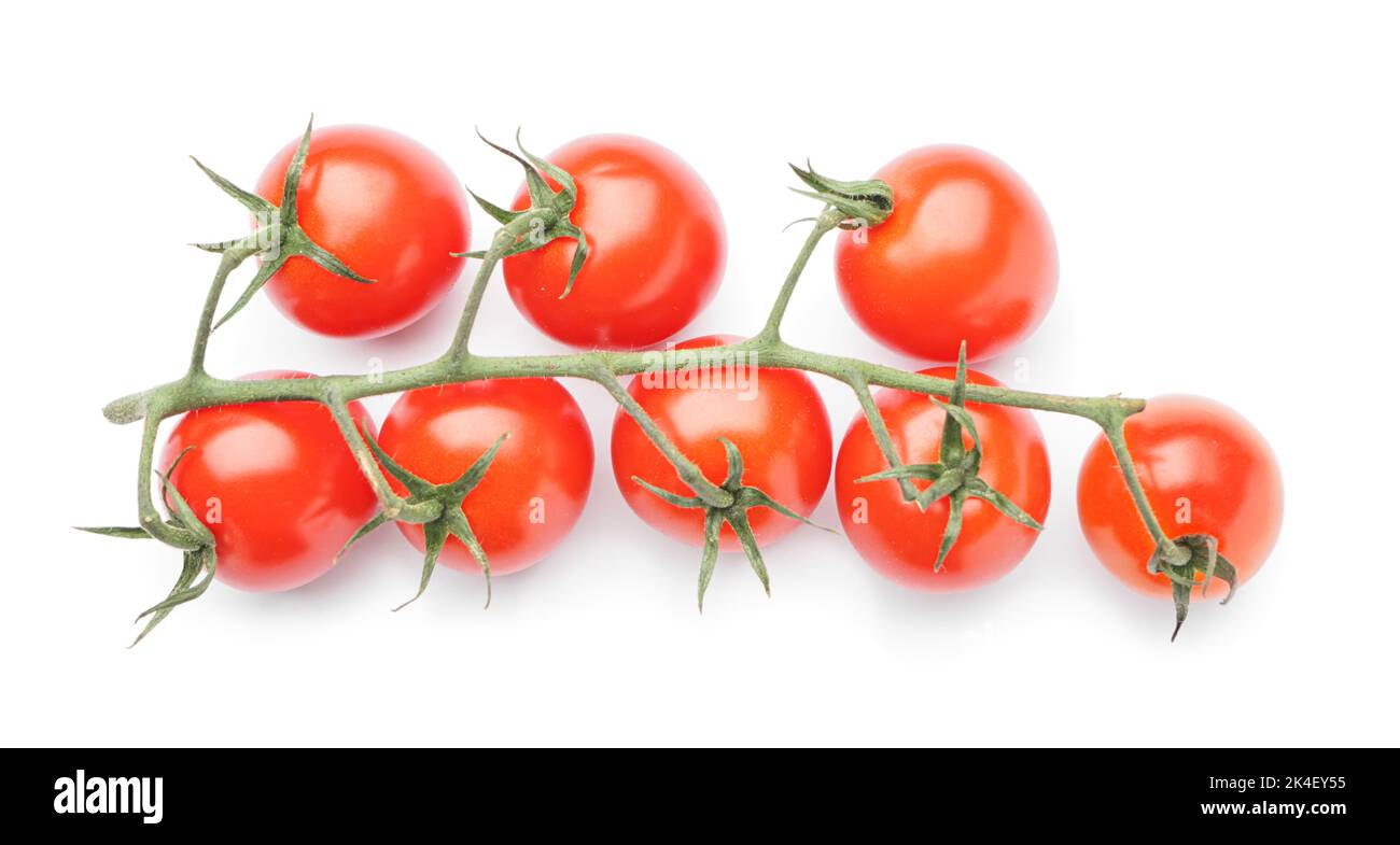 Bunch of ripe tomatoes isolated on white background Stock Photo - Alamy