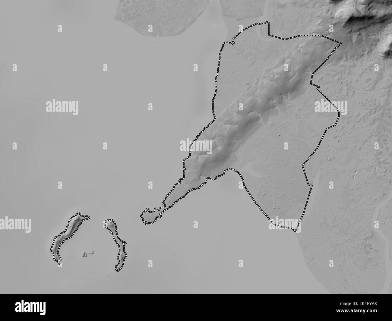 Conakry, region of Guinea. Grayscale elevation map with lakes and rivers Stock Photo Alamy