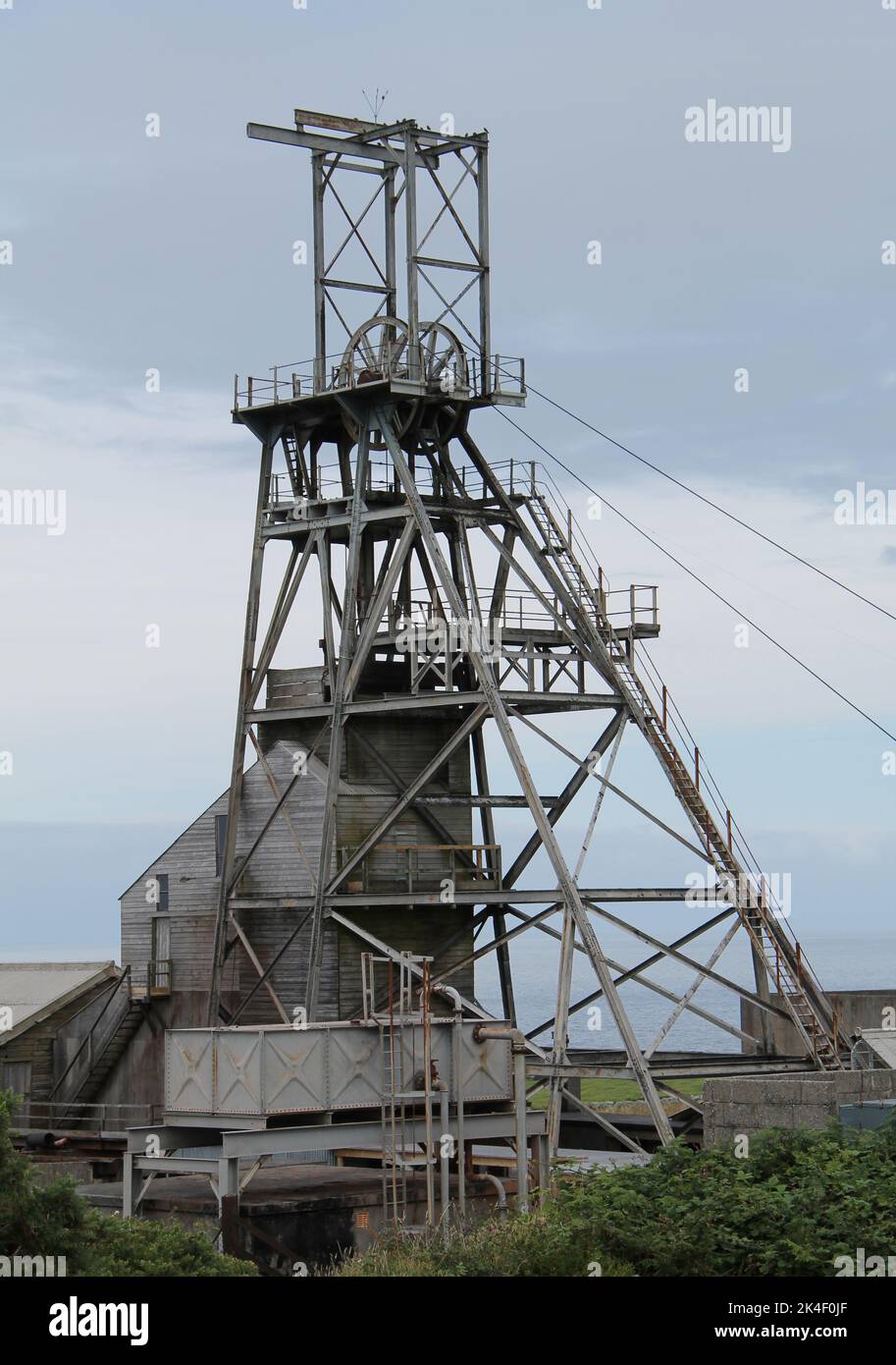 The Structure and Buildings of Old Mine Headstocks. Stock Photo