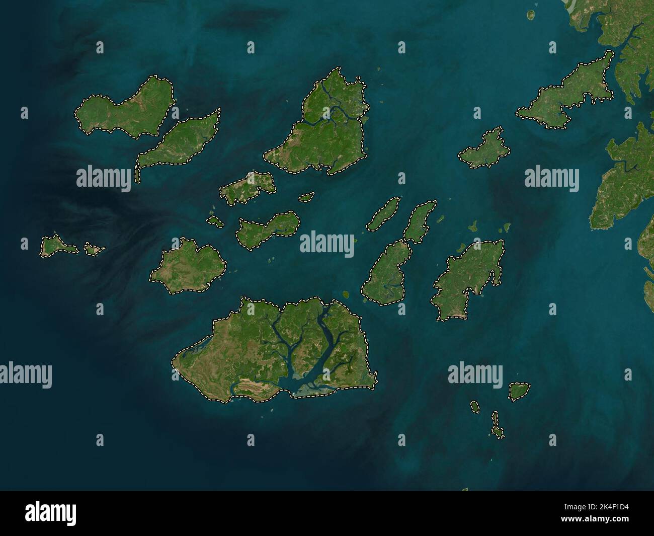 Bolama, region of Guinea-Bissau. High resolution satellite map Stock