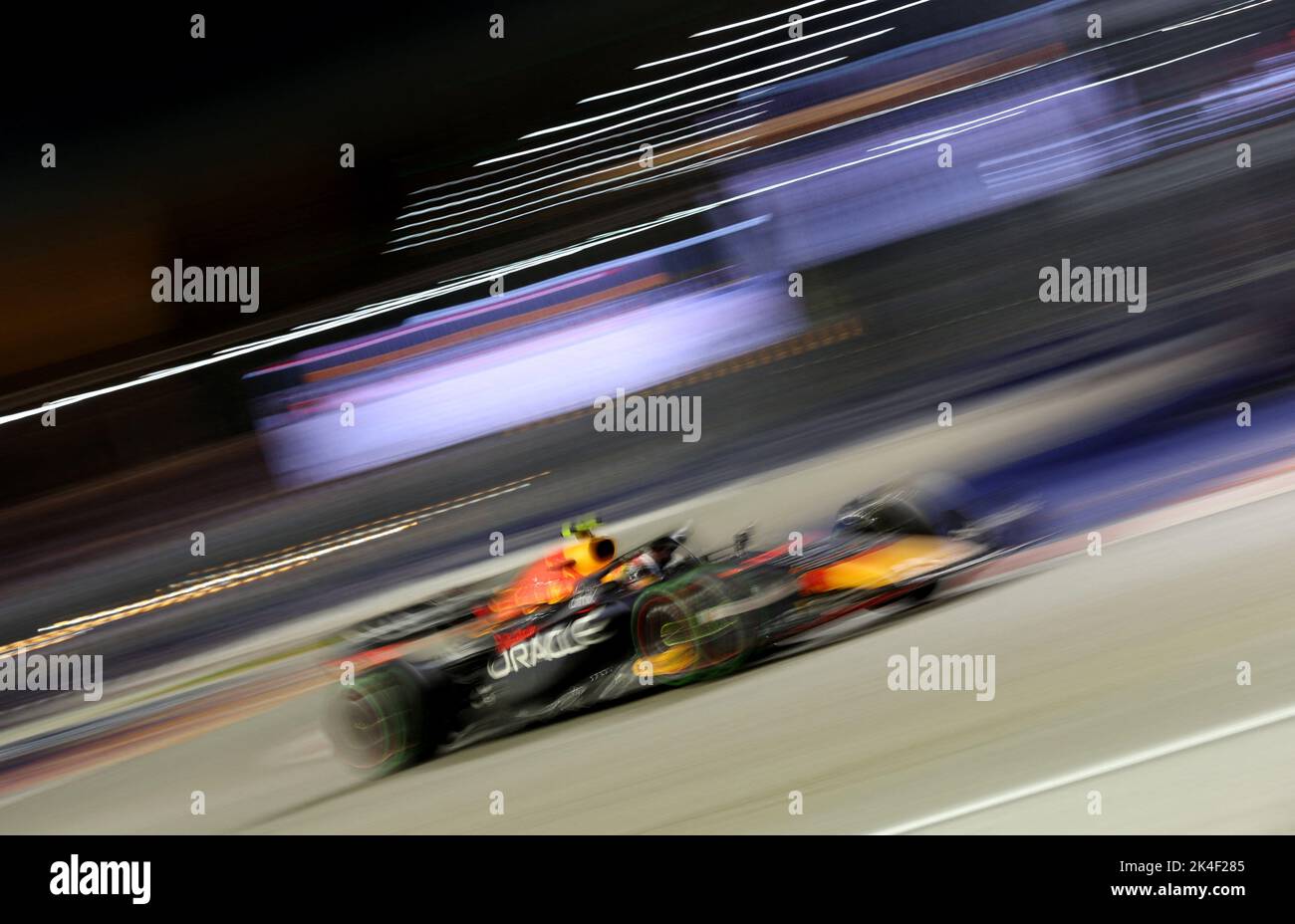 Formula One F1 - Singapore Grand Prix - Marina Bay Street Circuit, Singapore - October 2, 2022 Red Bull's Sergio Perez in action during the race REUTERS/Edgar Su Stock Photo