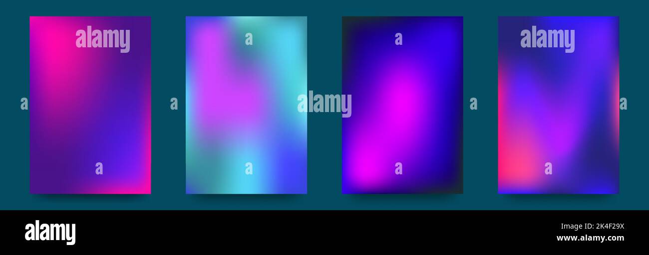 Set of vector gradients in blue tones. For covers, wallpapers, branding ...