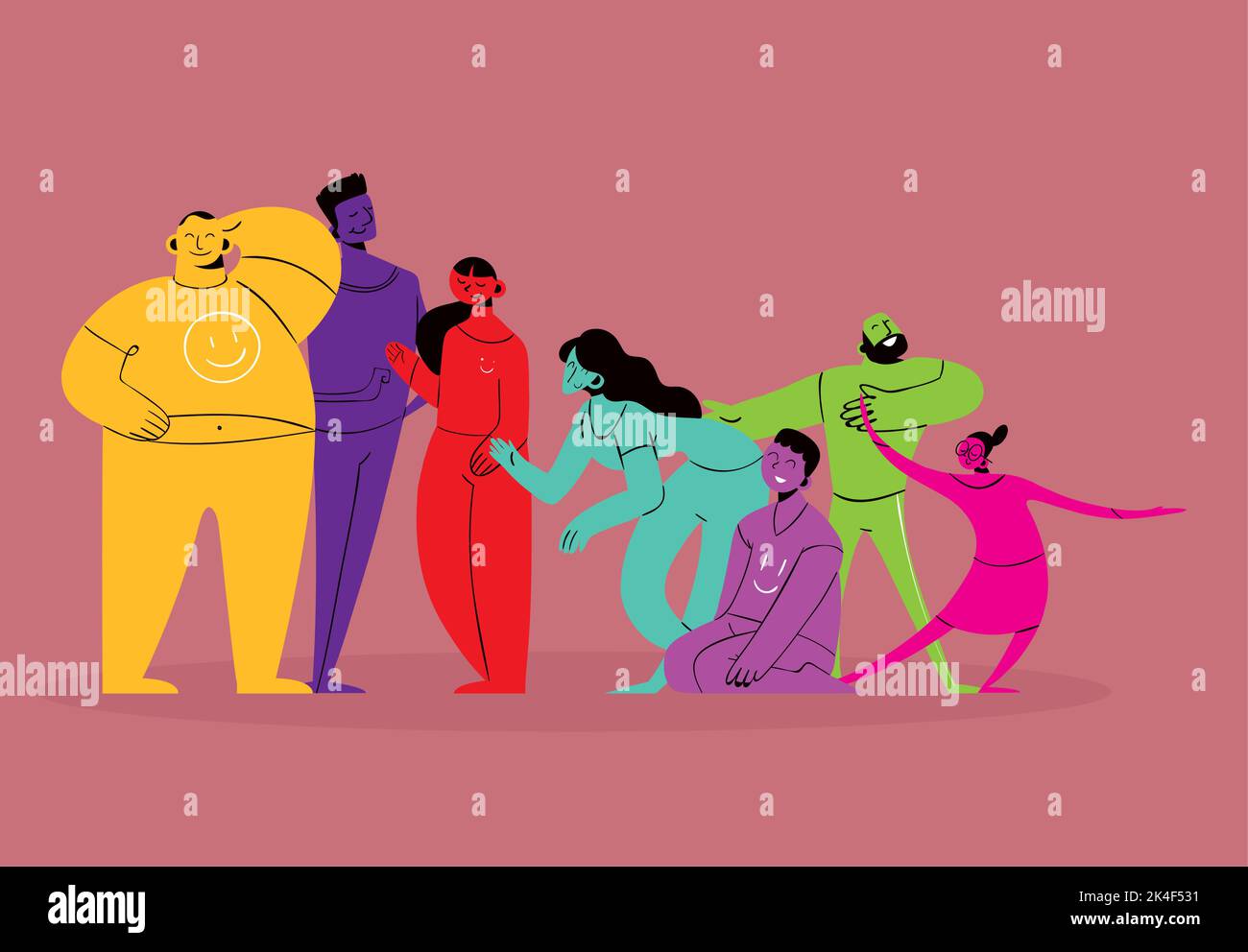 happy group people Stock Vector Image & Art - Alamy
