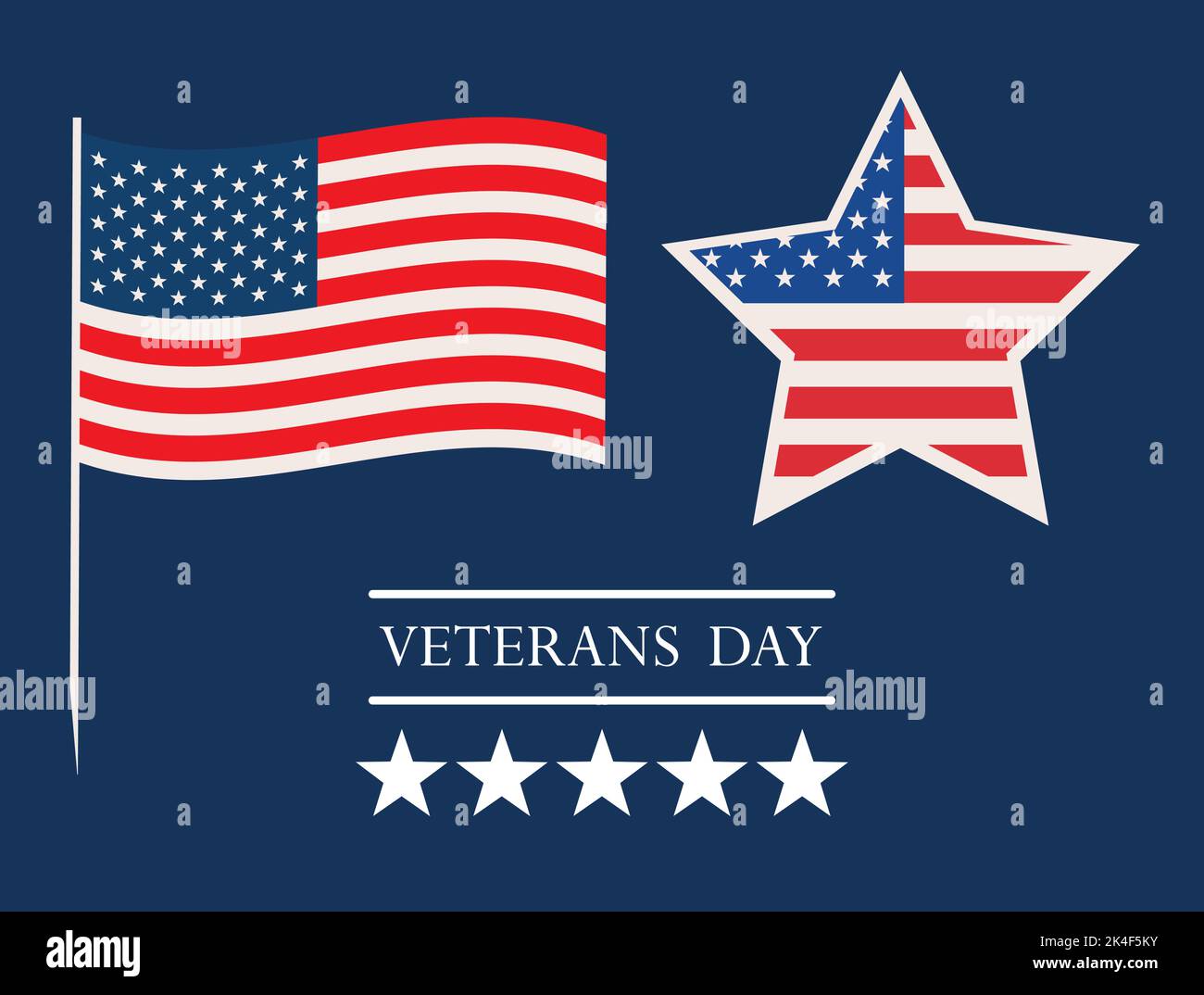 veterans day, american flags Stock Vector Image & Art Alamy