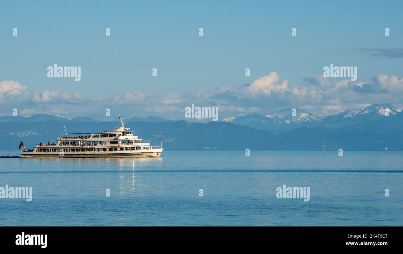 Boat trip on the beautiful Lake Constance summer holiday Stock Photo