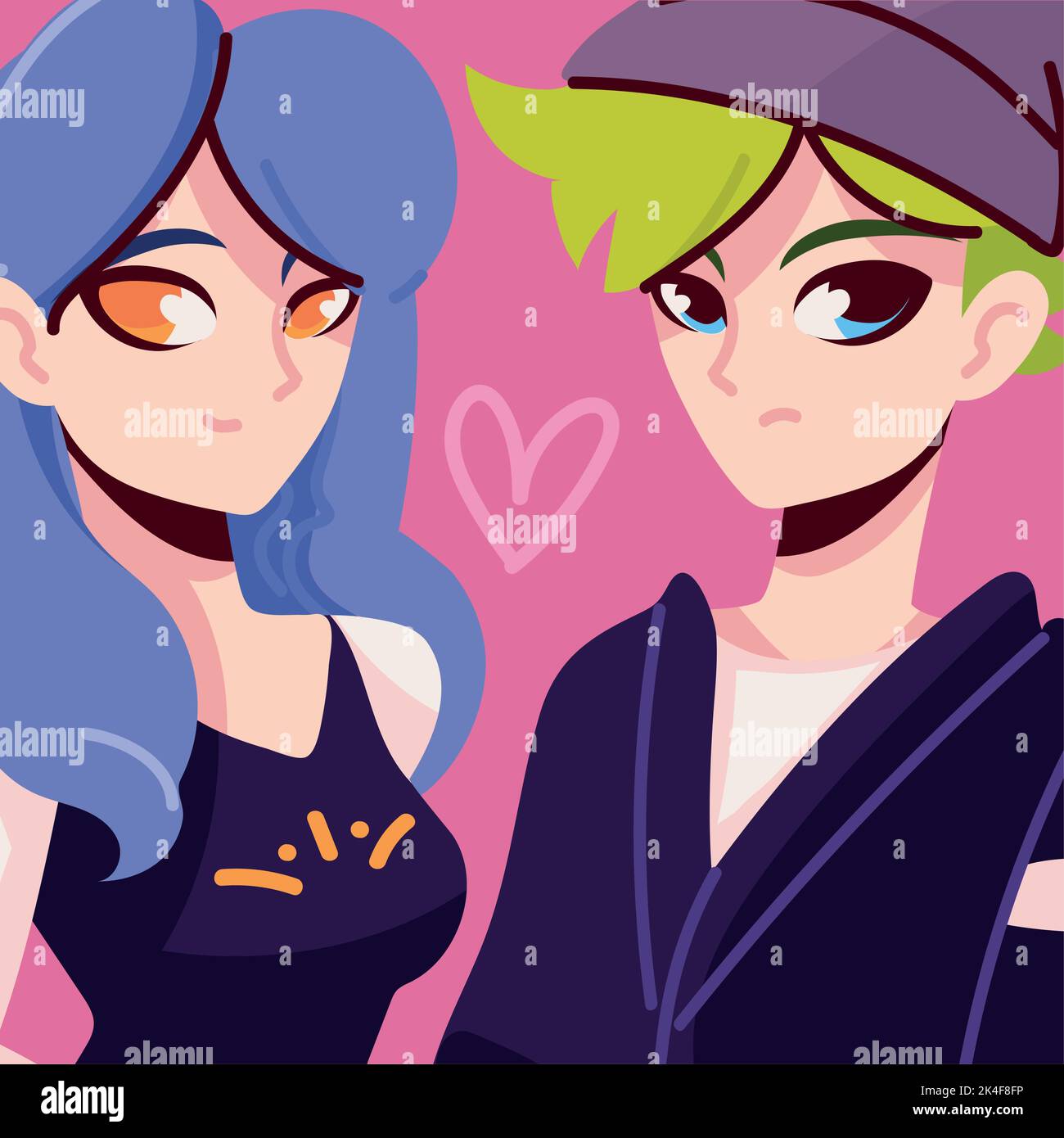 anime couple in love Stock Vector Image & Art - Alamy