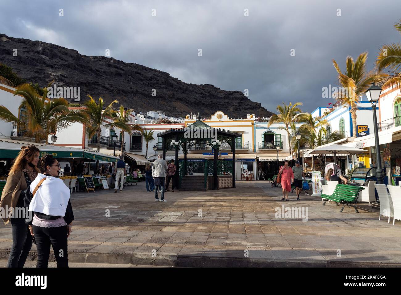 Puerto Mogan, Gran Canary, former fishing village turned tourist trap. Market place Stock Photo
