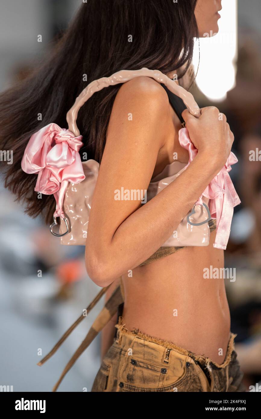 Paris, France. 02nd Oct, 2022. A model walks on the runway at the Ottolinger fashion show during the Spring Summer 2023 Collections Fashion Show at Paris Fashion Week in Paris on October 2 2022. (Photo by Jonas Gustavsson/Sipa USA) Credit: Sipa USA/Alamy Live News Stock Photo