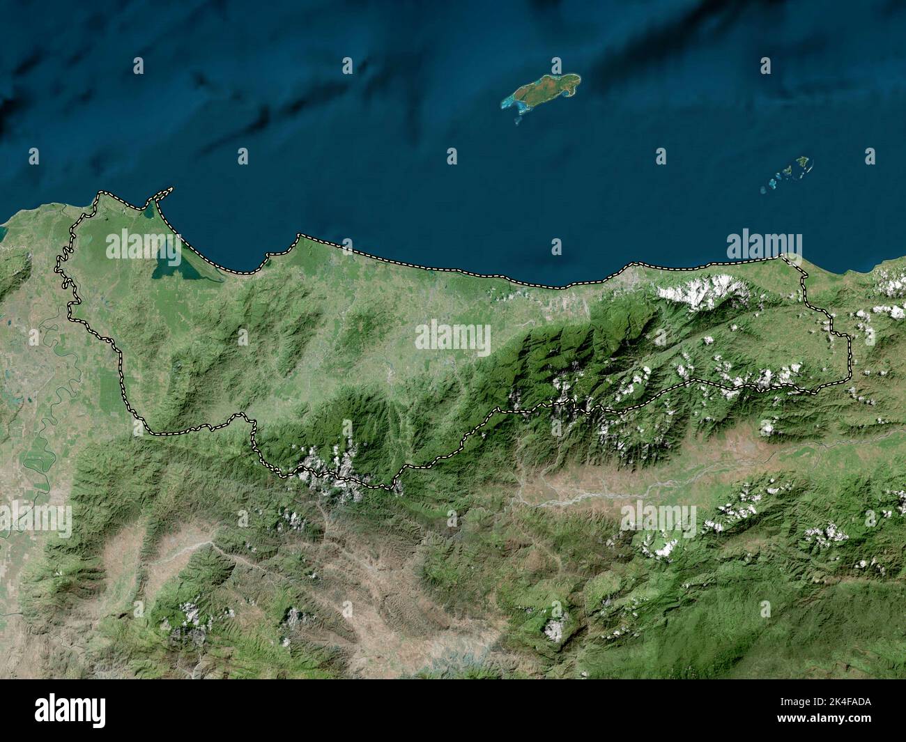 Atlantida, department of Honduras. High resolution satellite map Stock Photo