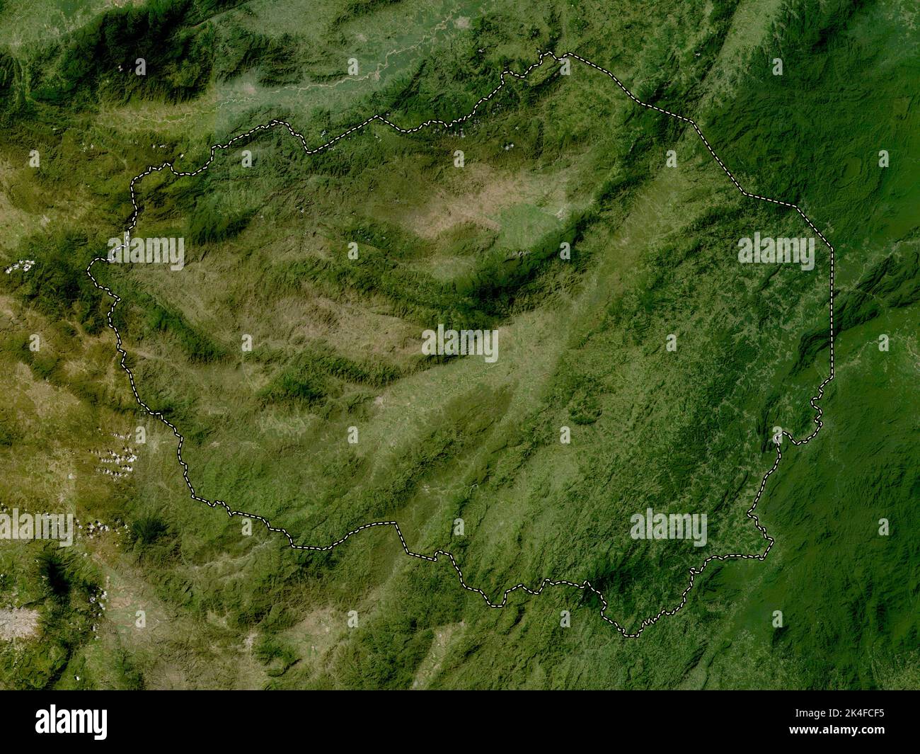 Olancho, department of Honduras. Low resolution satellite map Stock Photo