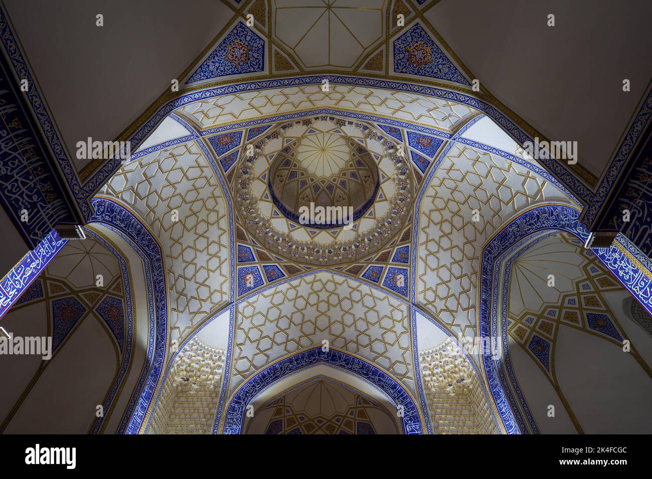 Interior of Bibi-Khanym Mosque, Samarkand Stock Photo