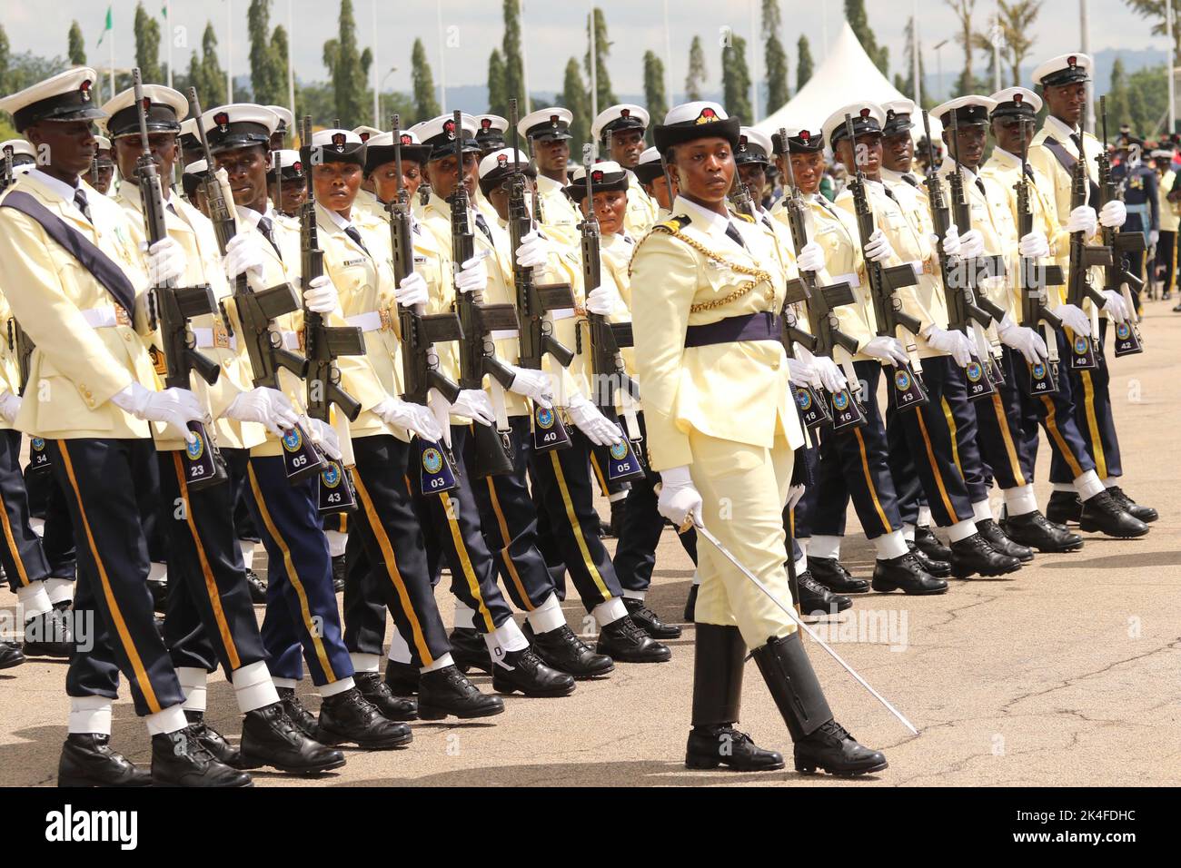 Abuja Nigeria October 1st 2022 Nigerian Navy March During The 62nd abuja-nigeria-october-1st-2022-nigerian-navy-march-during-the-62nd