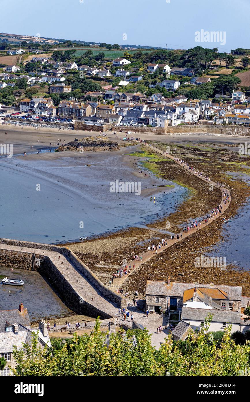 Iconic landmark of St. Michael Mount harbor. Marazion - Cornwall ...