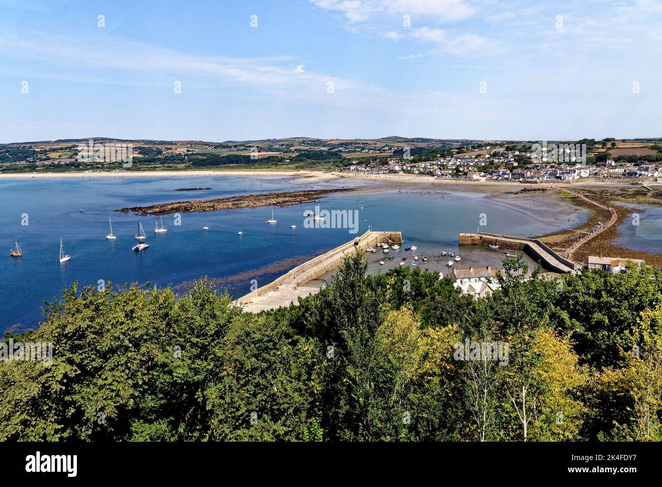 Iconic landmark of St. Michael Mount harbor. Marazion - Cornwall ...