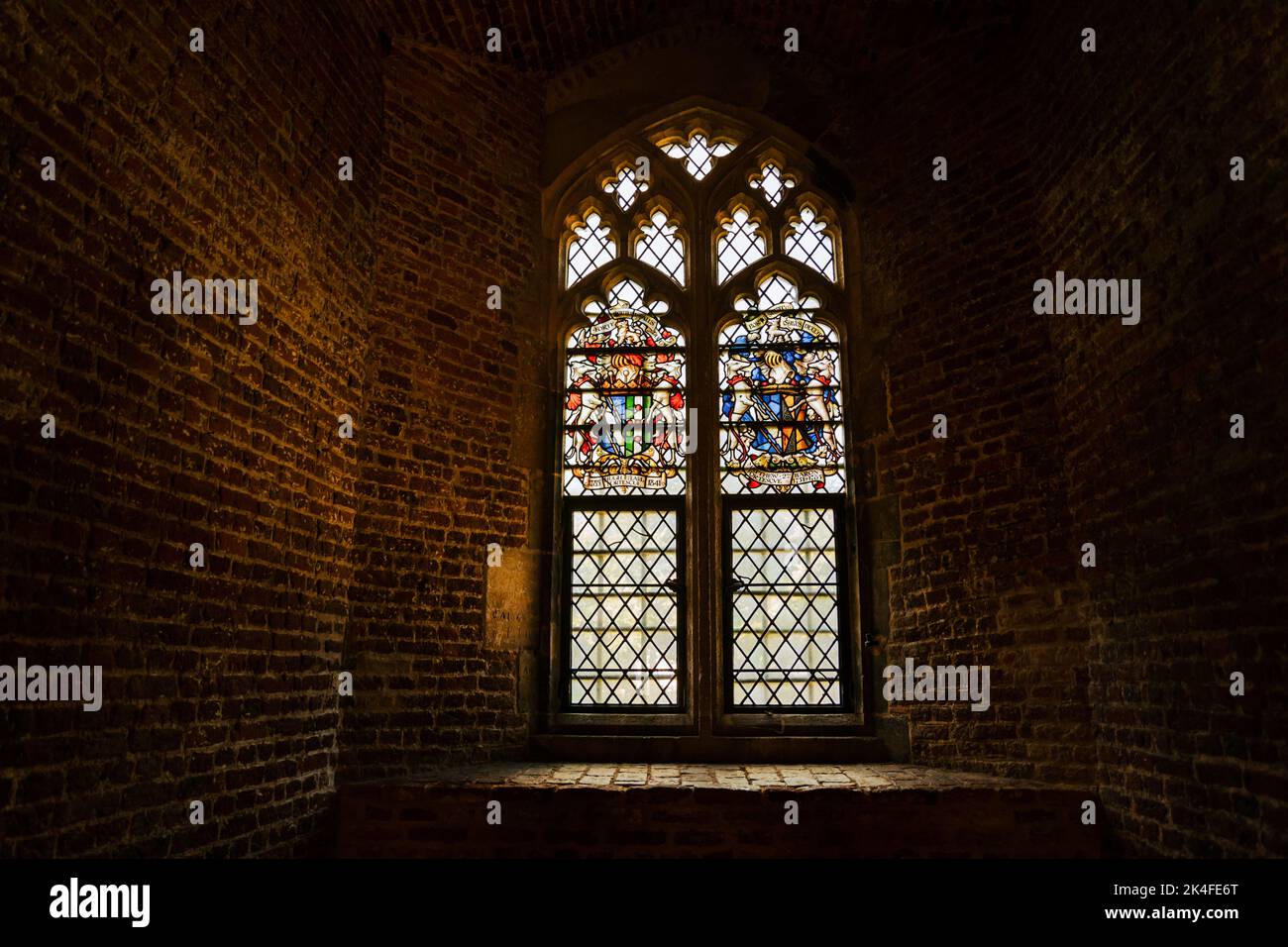 Stained Glass Arch Window, England Stock Photo Alamy