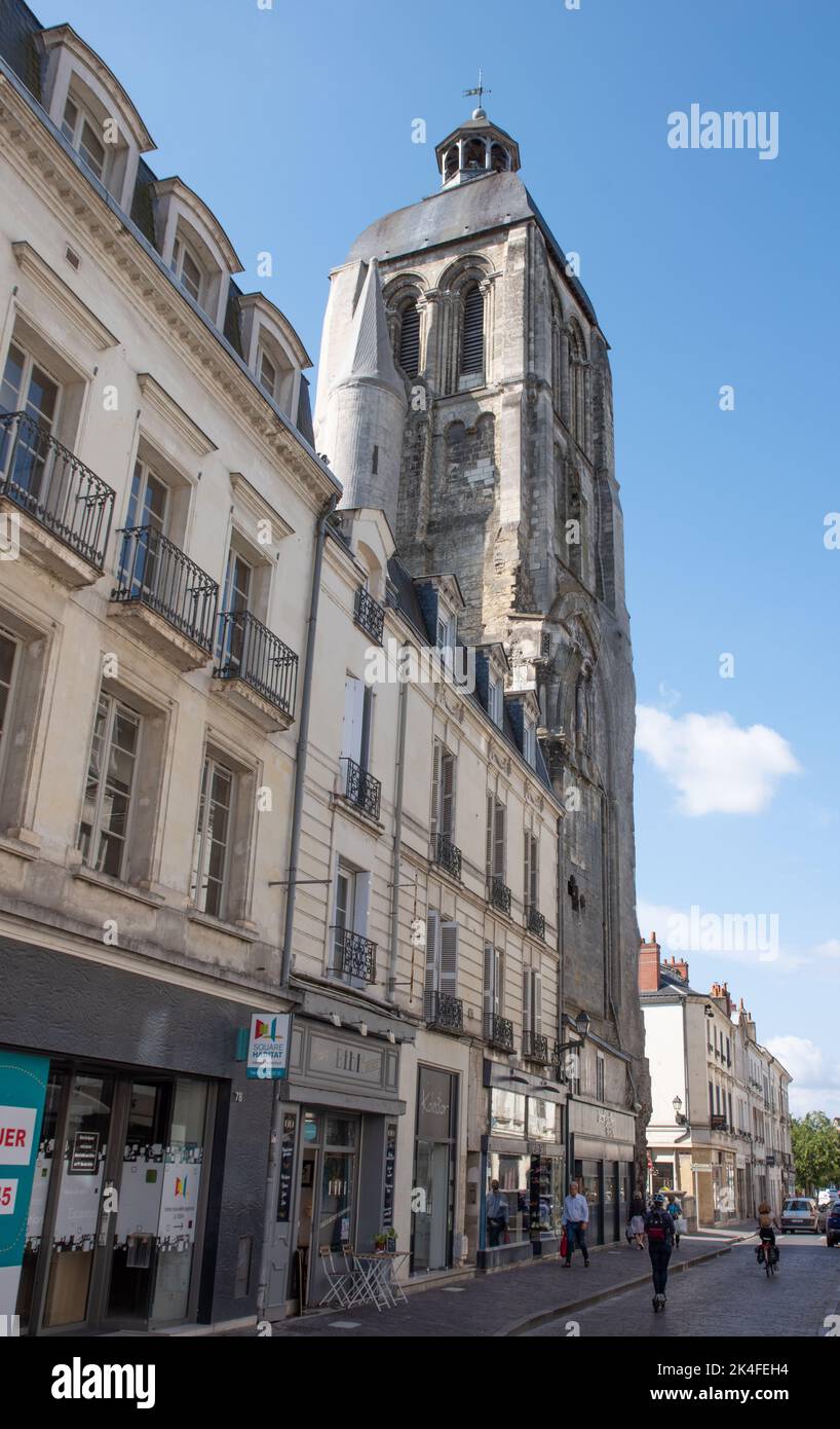 La tour de l' Horloge, rue des Halles, Tours Stock Photo