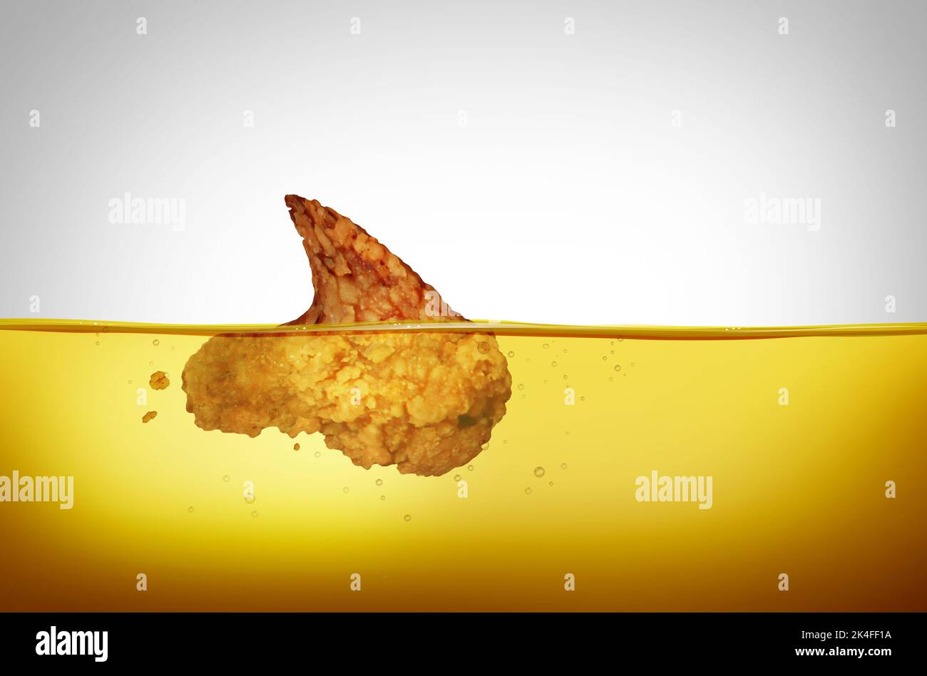 Fried food health risk as unhealthy dangerous eating of foods high in saturated fats and trans