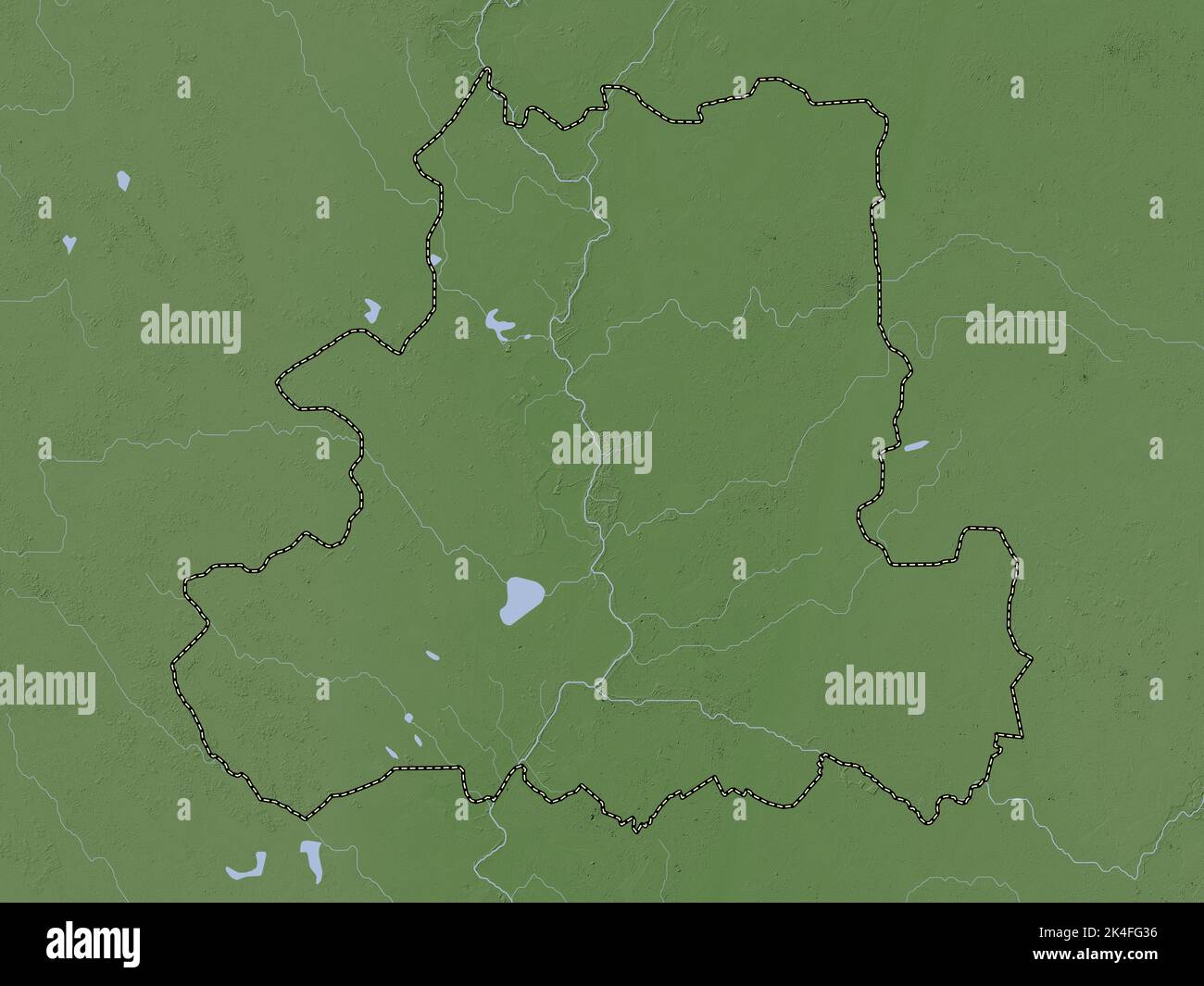 Csongrad, county of Hungary. Elevation map colored in wiki style with