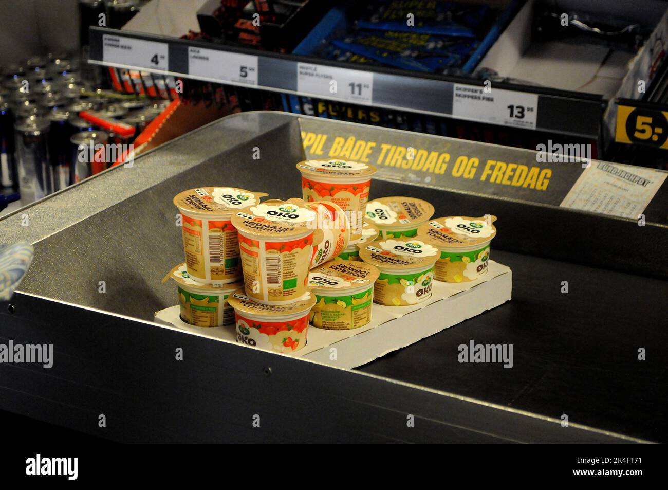 Copenhagen /Denmark/02 October 2022/ Grocery shoppers at grocery store