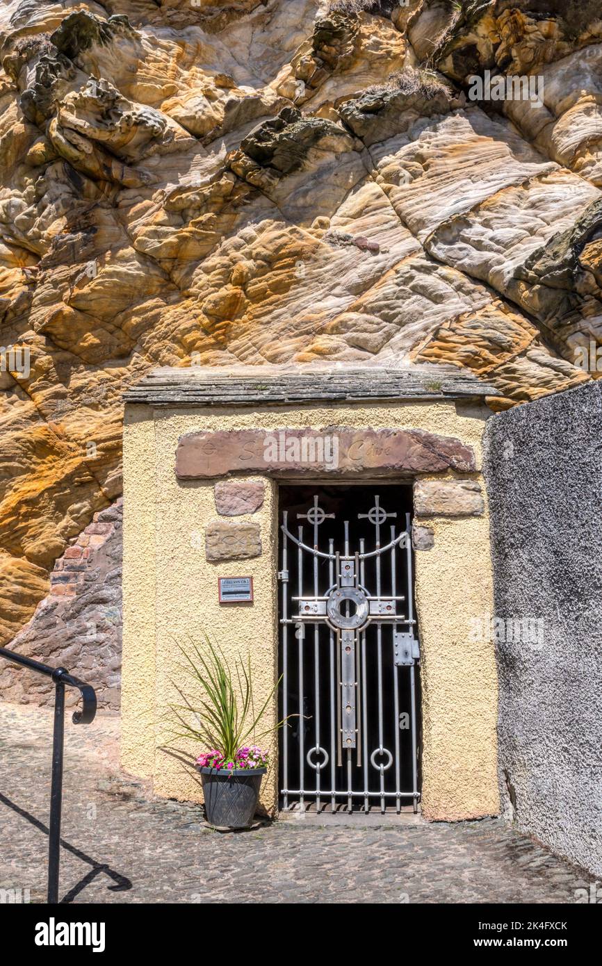 Entrance to St Fillan’s Cave in Pittenweem in the east Neuk of Fife, Scotland. Stock Photo