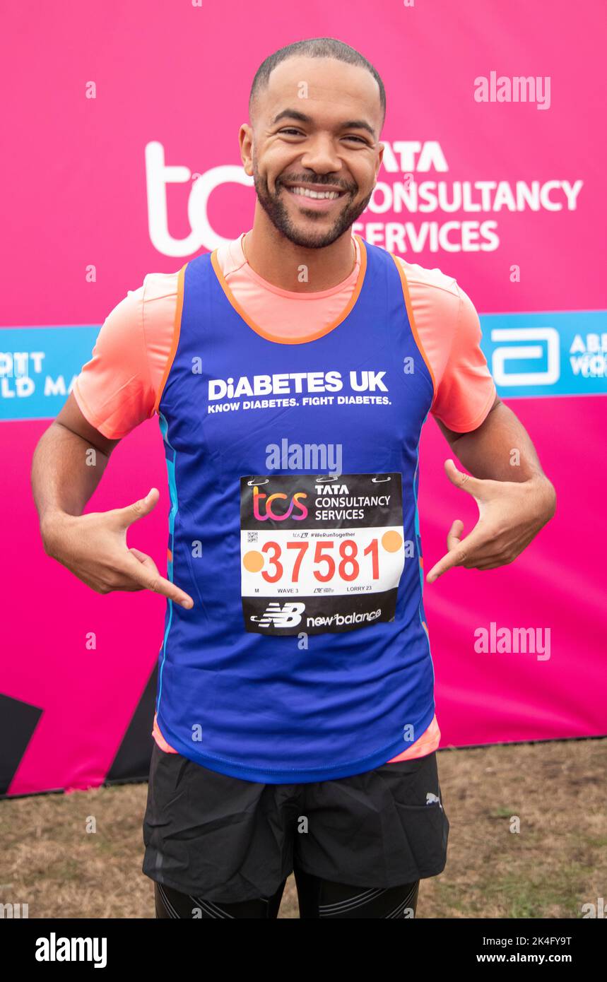London, UK. 02nd Oct, 2022. Reece Parkinson at the start, competing in the TCS London Marathon on the 2nd October 2022. Photo by Gary Mitchell Credit: Gary Mitchell, GMP Media/Alamy Live News Stock Photo