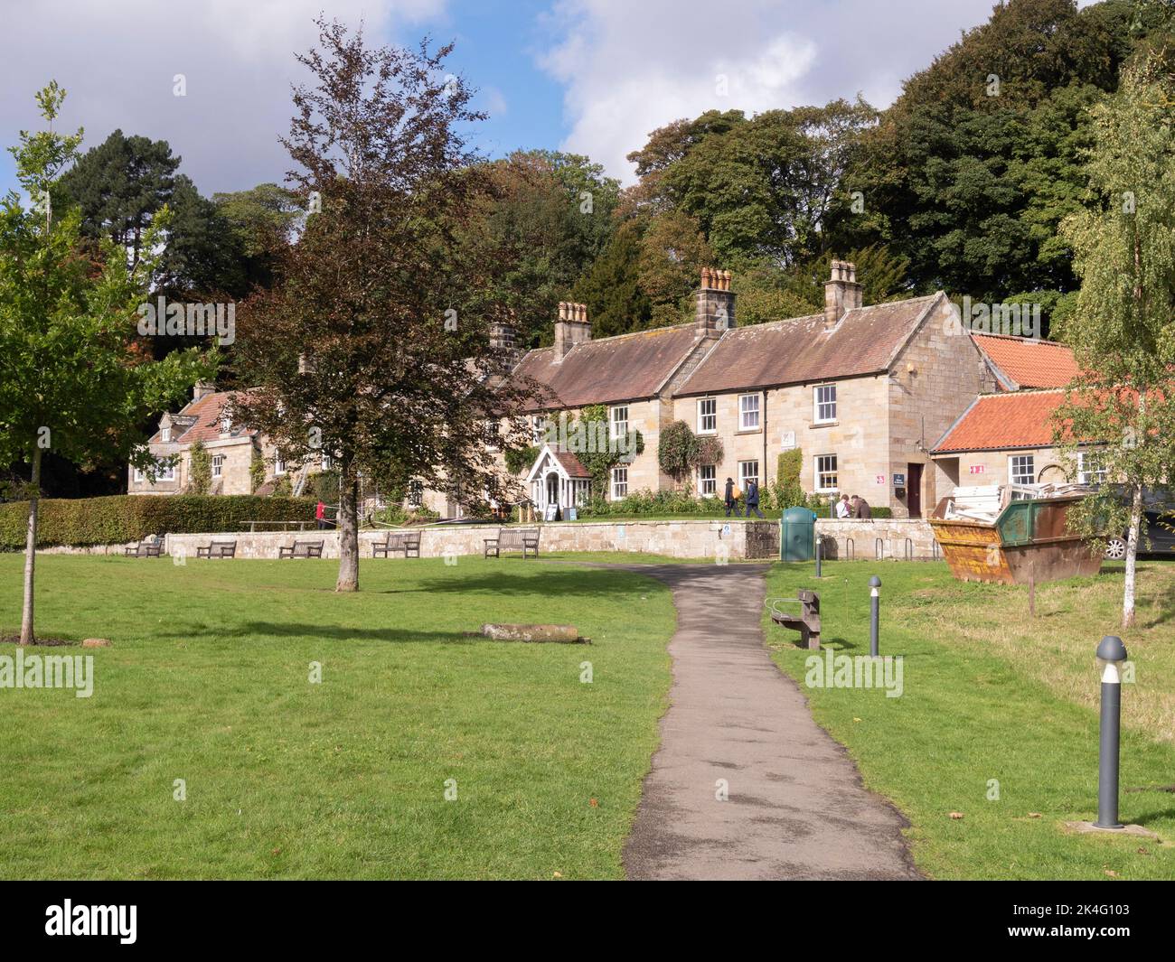 The Moors Centre, a resource centre, Art Gallery and tea room for the North Yorkshire Moors National Park at Danby in early autumn Stock Photo
