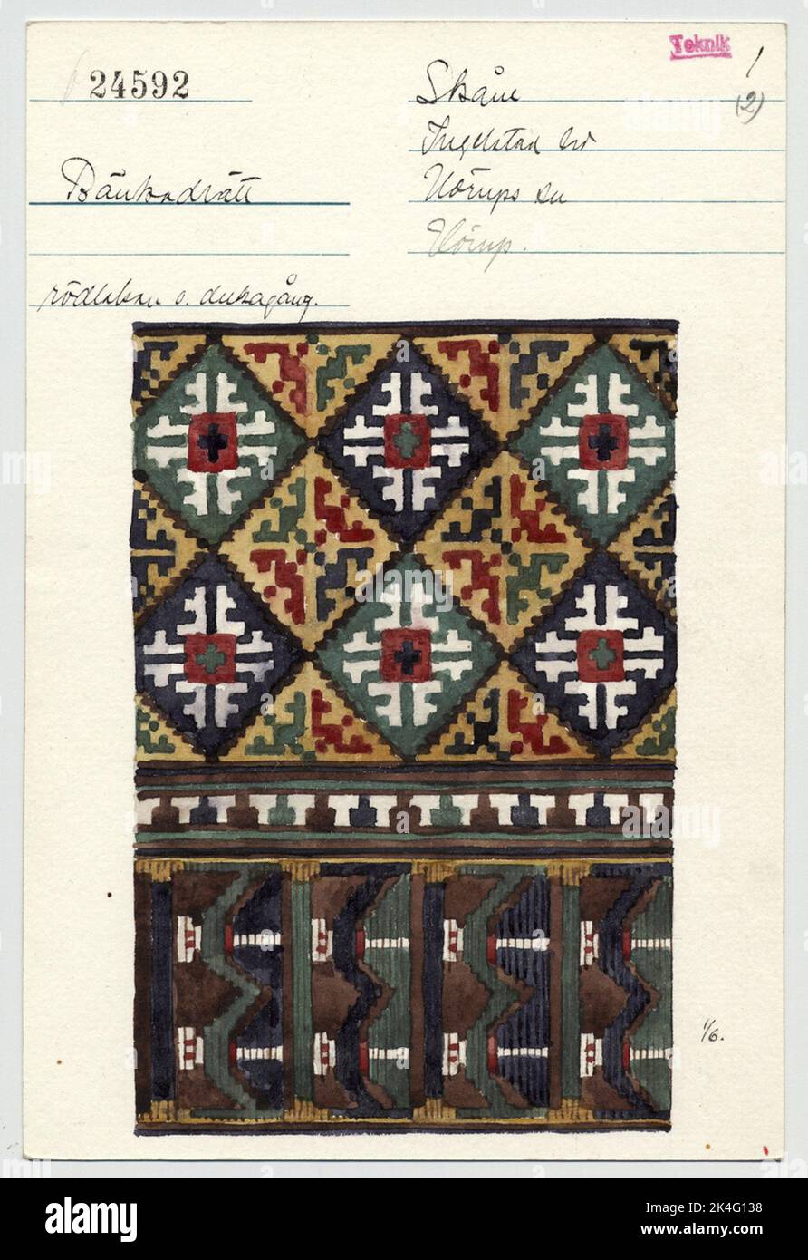 Catalogs card, so called catalog patch, from the Nordic Museum