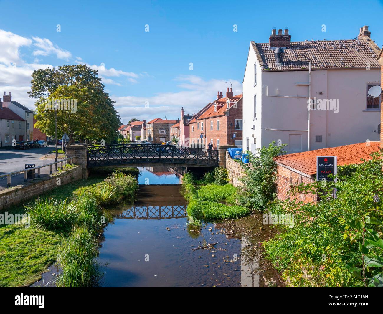 Bridges over the river Leven in Stokesley town centre North Yorkshire Stock Photo
