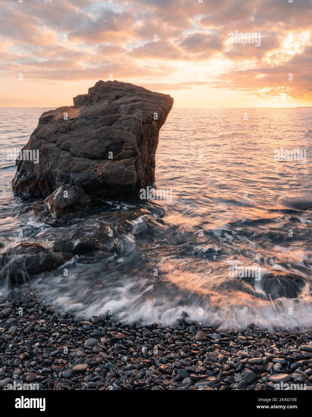 Long exposure seascape during golden hour Stock Photo - Alamy