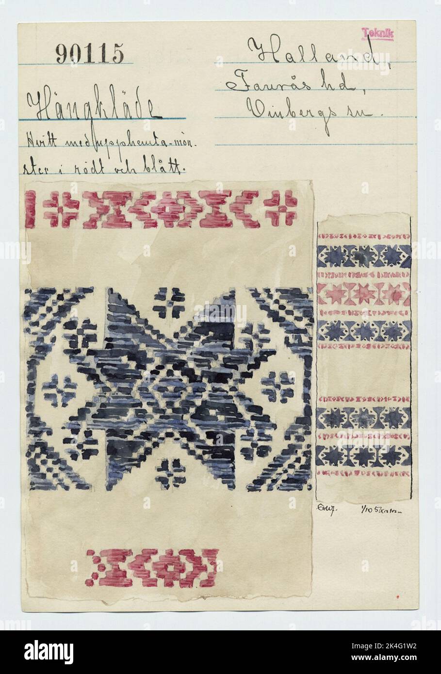 Catalogs card, so called catalog patch, from the Nordic Museum