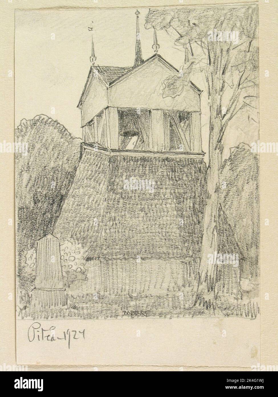 Drawing by Ferdinand Boberg. Piteå, stack Nordic Stock Photo - Alamy