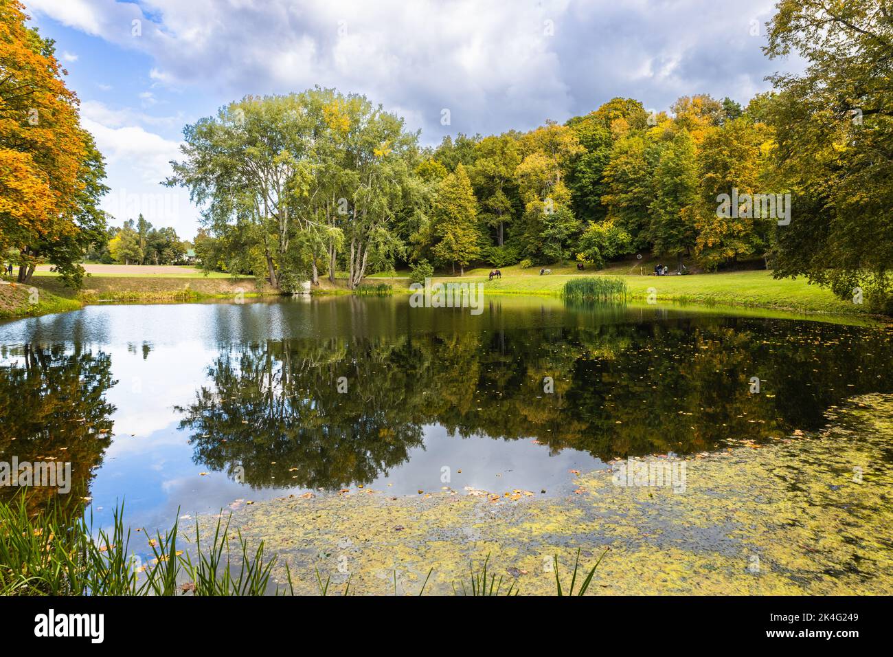 Pond near the Panemune Castle in Lithuania Stock Photo Alamy