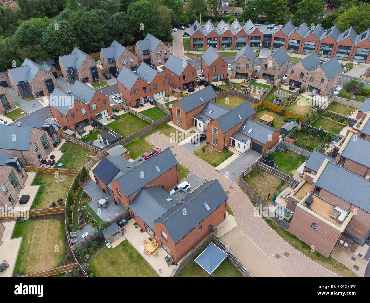 aerial view of new residential development in the UK Stock Photo Alamy