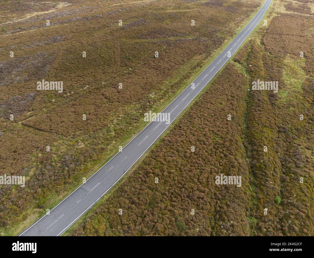 Remote moorland road in the UK Stock Photo