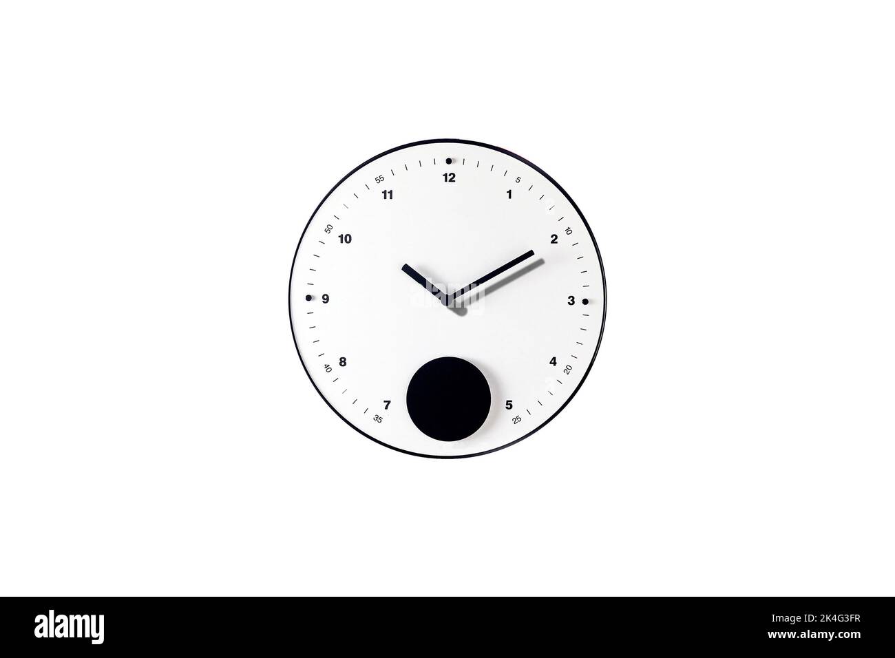 Round wall clock isolated on white Stock Photo - Alamy