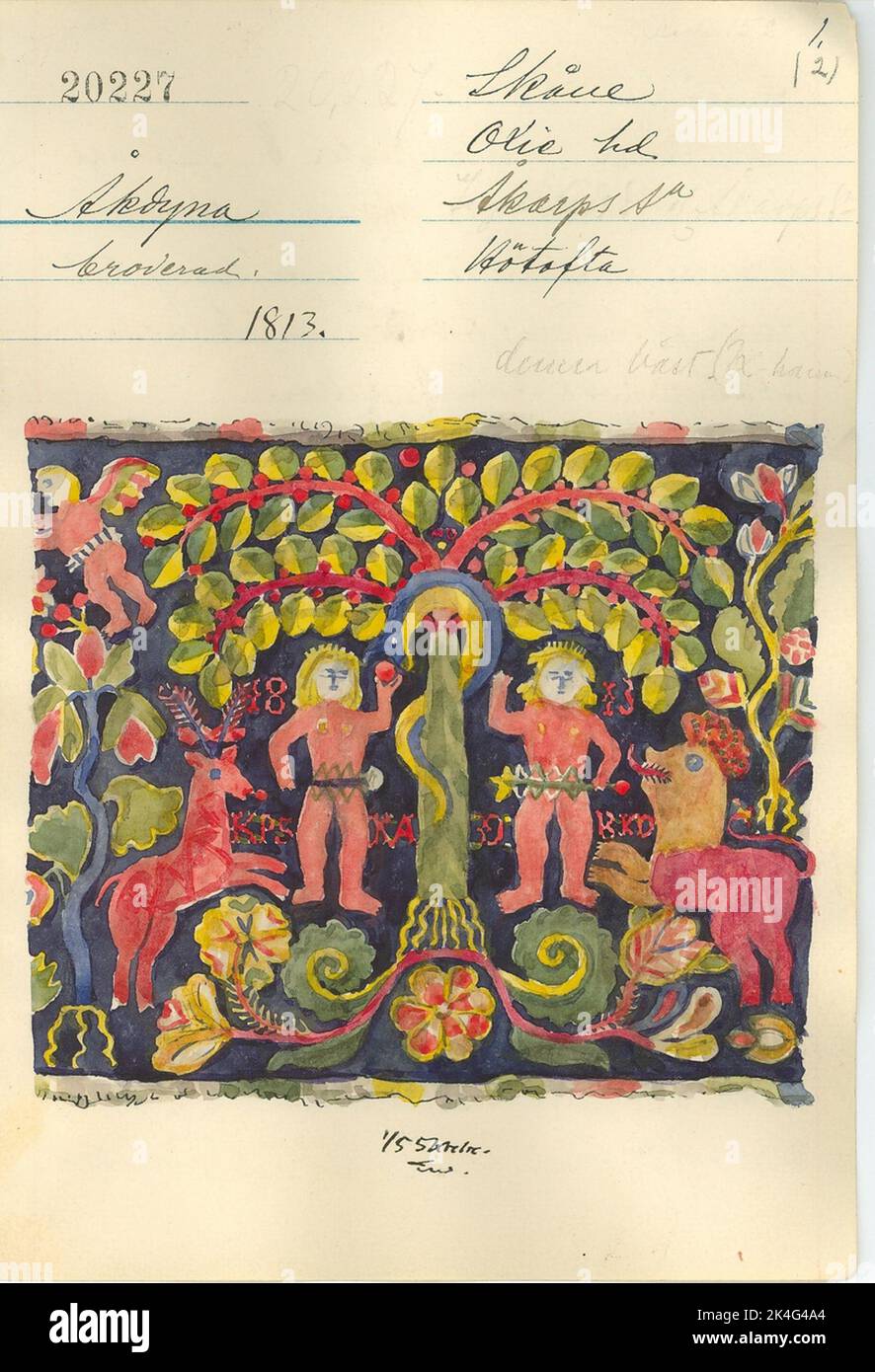 Catalogs card, so called catalog patch, from the Nordic Museum