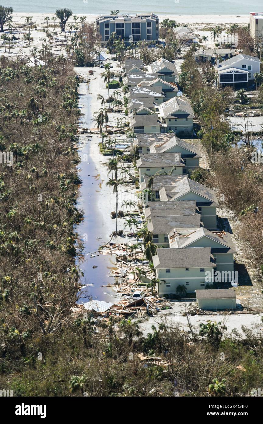Sanibel Island, United States. 01st Oct, 2022. Aerial views of the