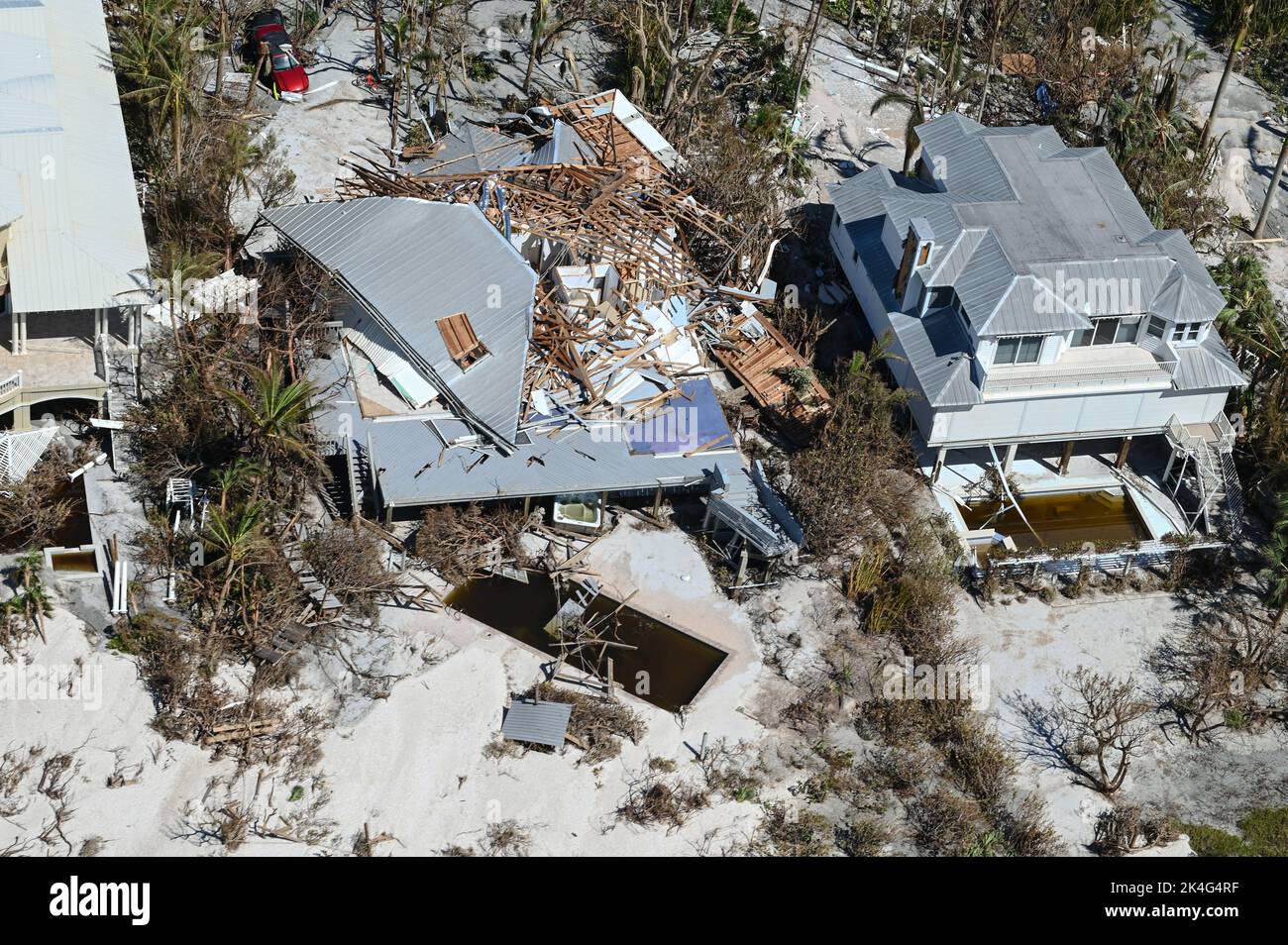 Sanibel Island, United States. 01st Oct, 2022. Aerial views of the