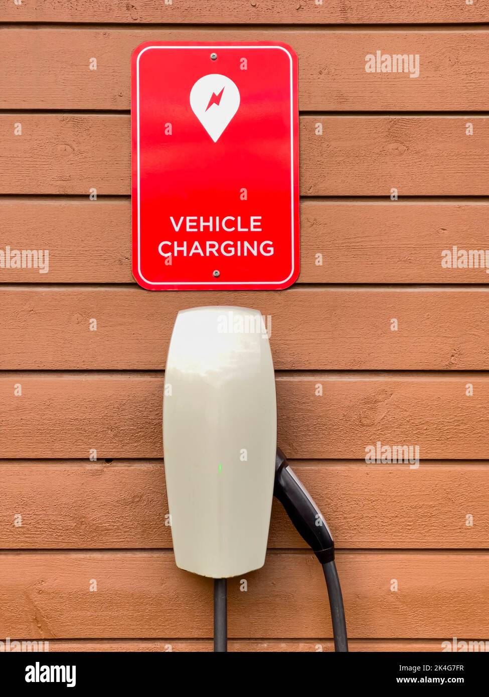 An electric vehicle charging station; Tromso; Norway Stock Photo