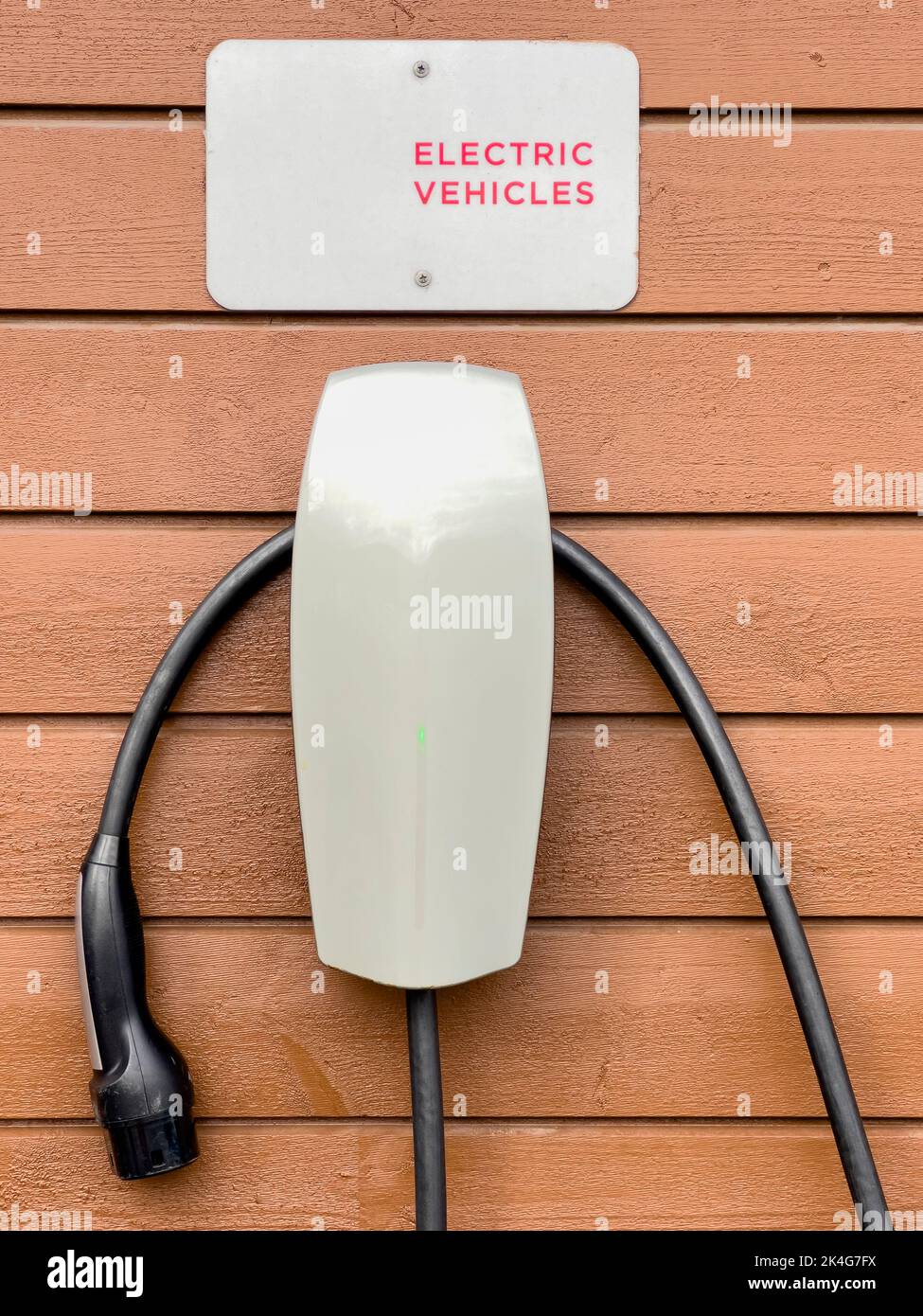 An electric vehicle charging station; Tromso; Norway Stock Photo