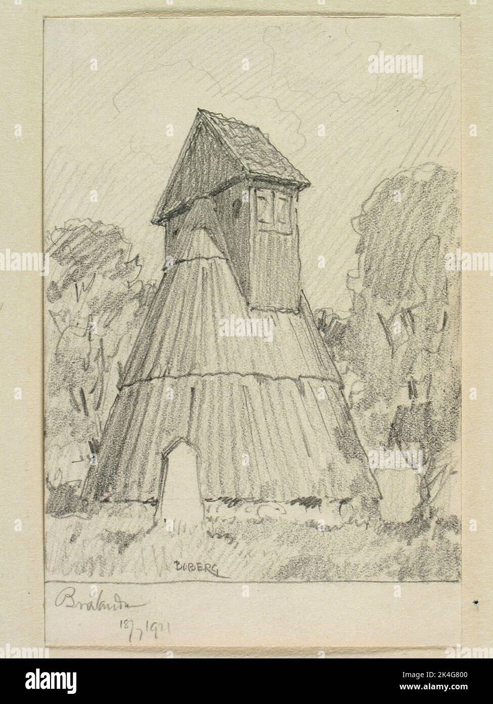 Drawing by Ferdinand Boberg. Dalsland, Sundals hd., Brålanda K: a ...