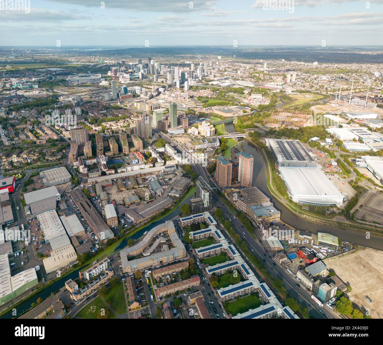 Poplar East London towards Stratford Stock Photo Alamy