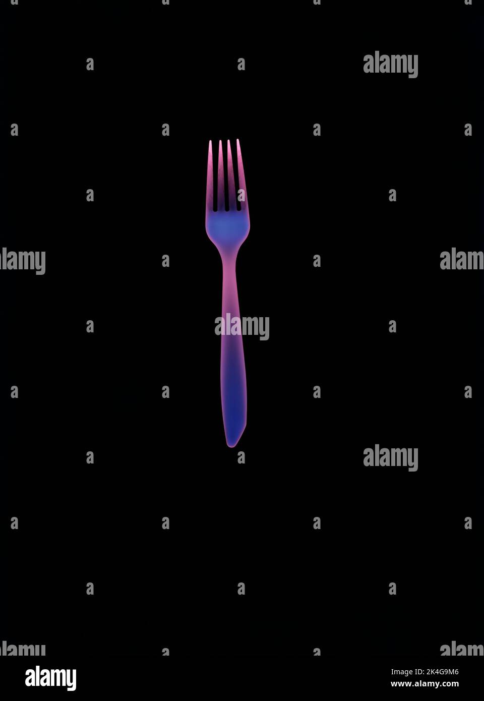 Photogram of plastic fork Stock Photo