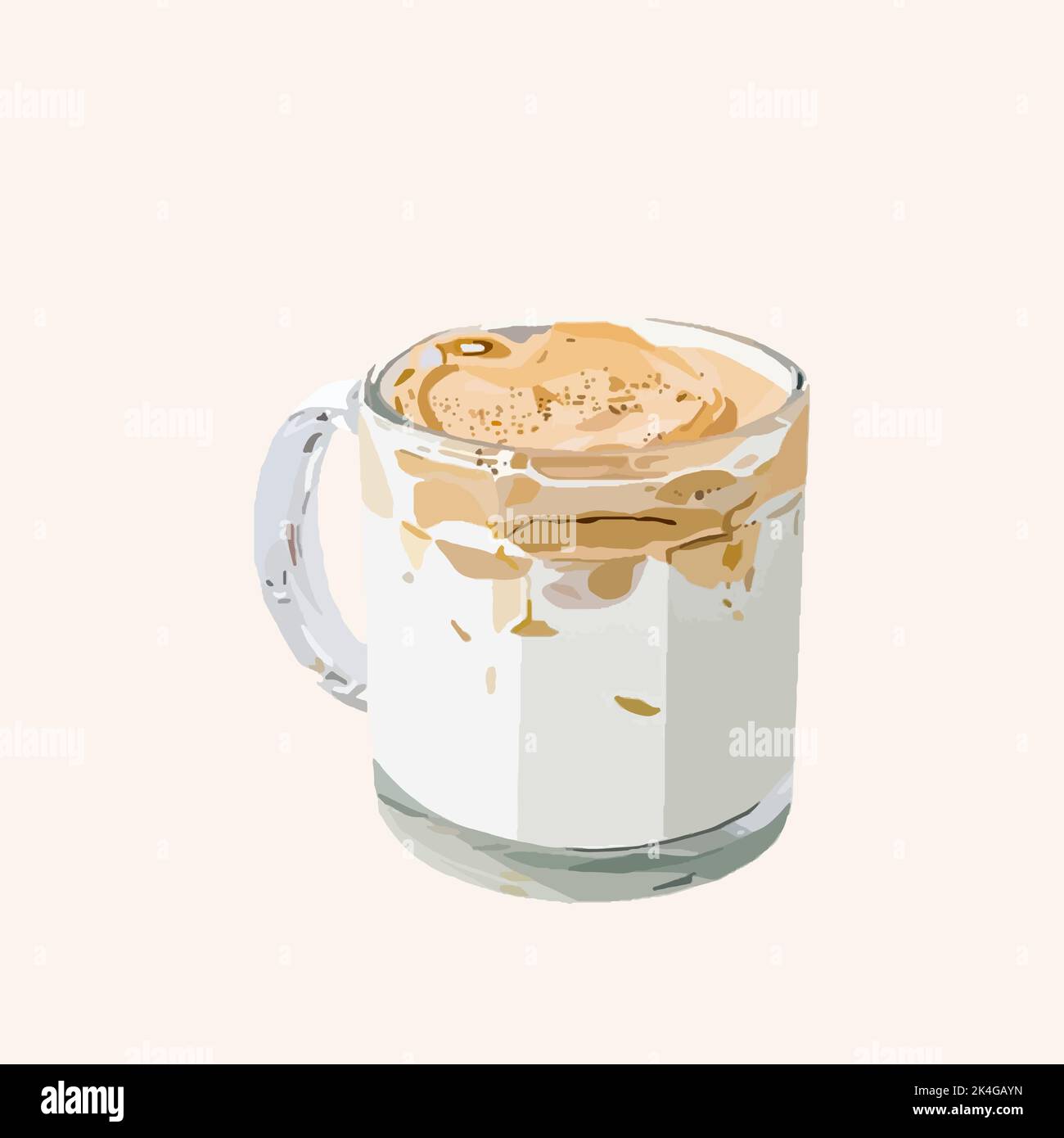 Coffee with cream. Vector illustration Stock Vector