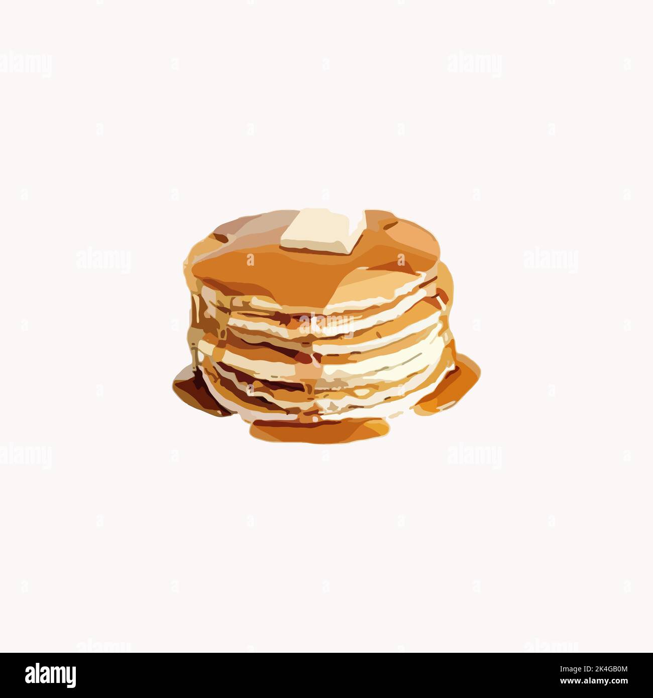 Delicious pancakes butter isolated Stock Vector Images - Alamy