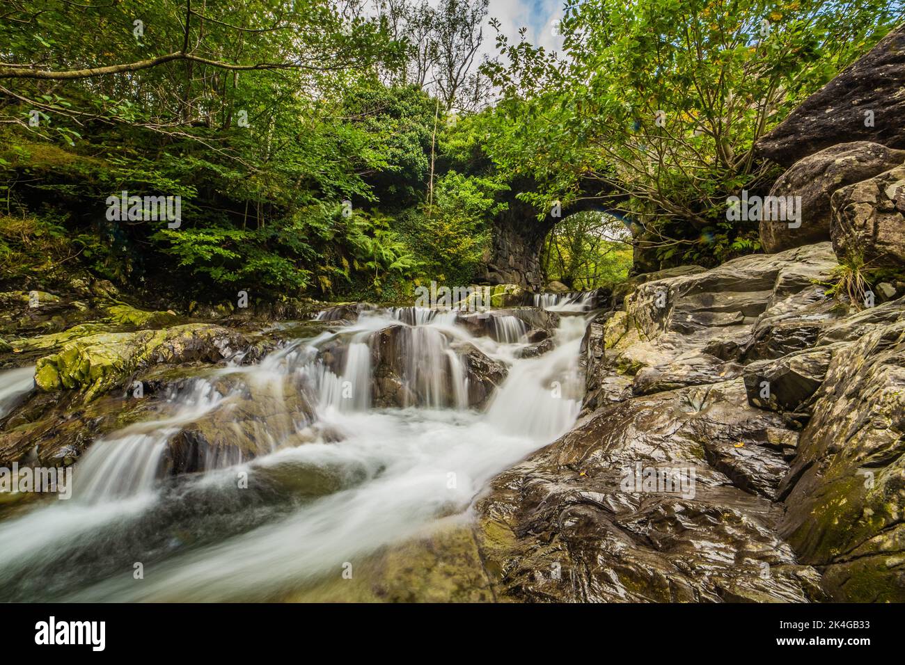 Coniston, Cumbria, UK. 2nd October 2022. UK Weather. Sunshine and showers from Church Beck in the Coppermines Valley, English Lake District, Coniston, Cumbria. Credit:greenburn/Alamy Live News. Stock Photo